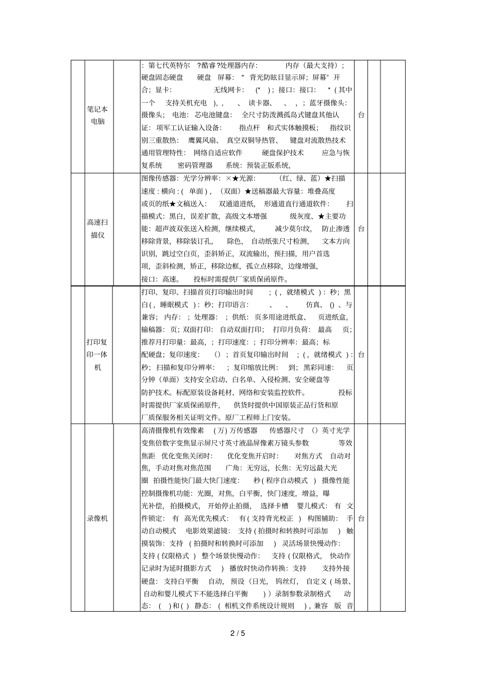 采购办公通用设备_第2页