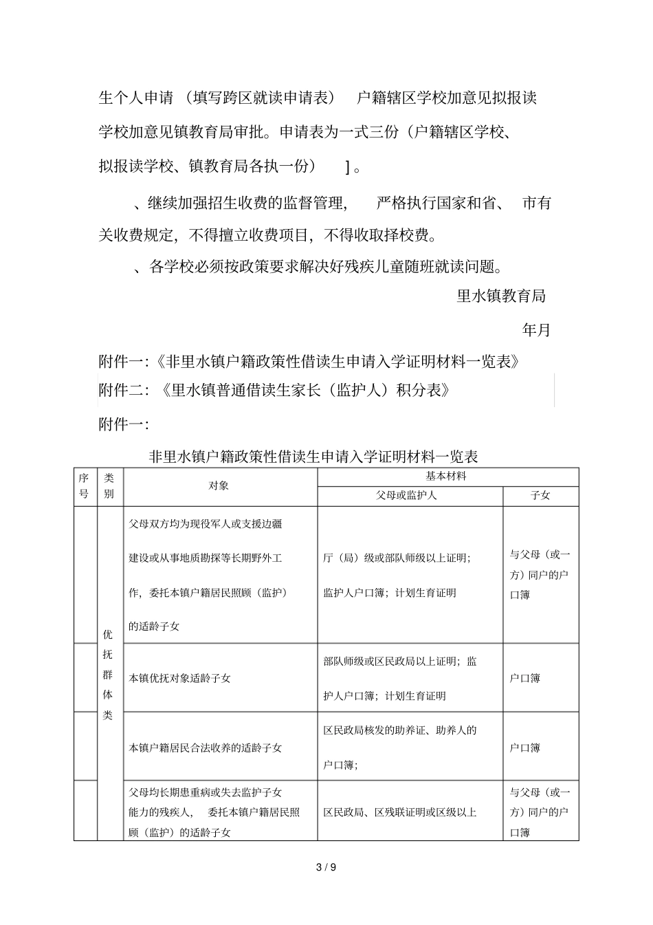里水镇中小学招生工作方案_第3页