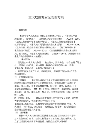 重大危险源安全管理方案