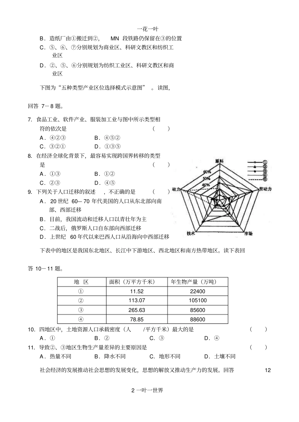 重庆南开中学2008年高三年级3月月考文科综合试题_第2页