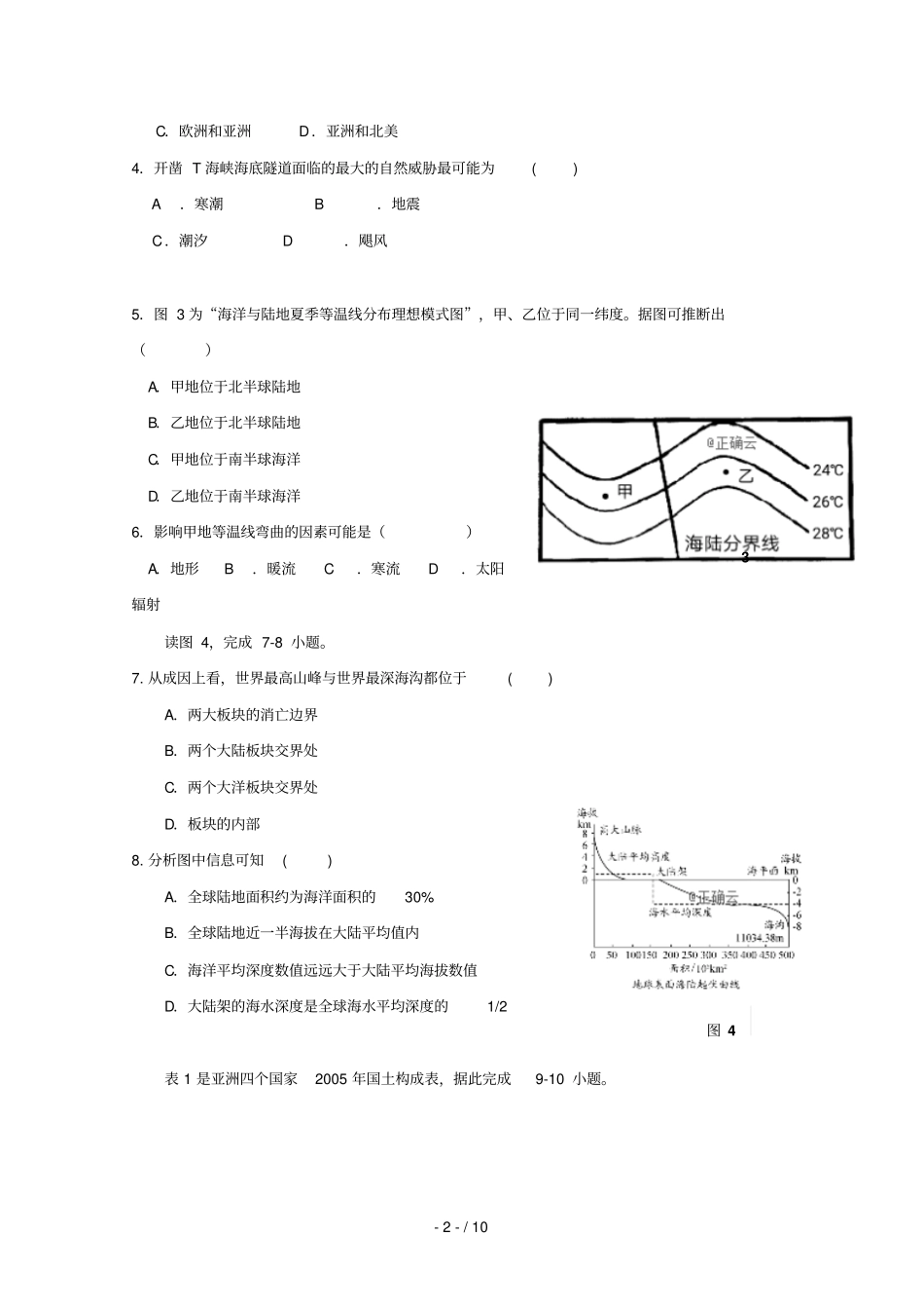 重庆合川瑞山中学2018_2019学年高二地理下学期第一次月考试题_第2页