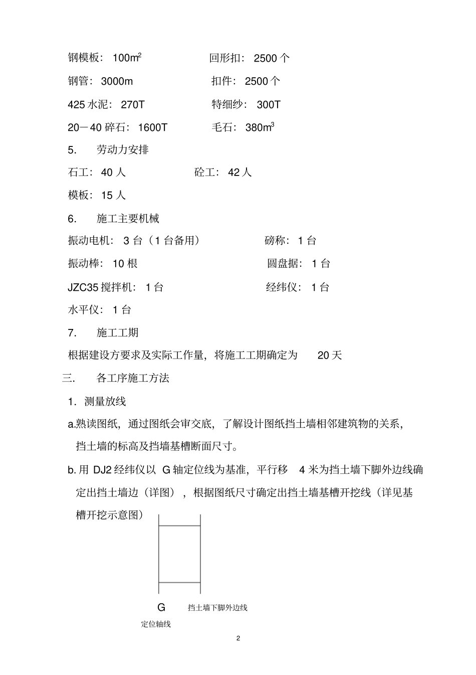 重庆大学挡土墙施工方案_第2页