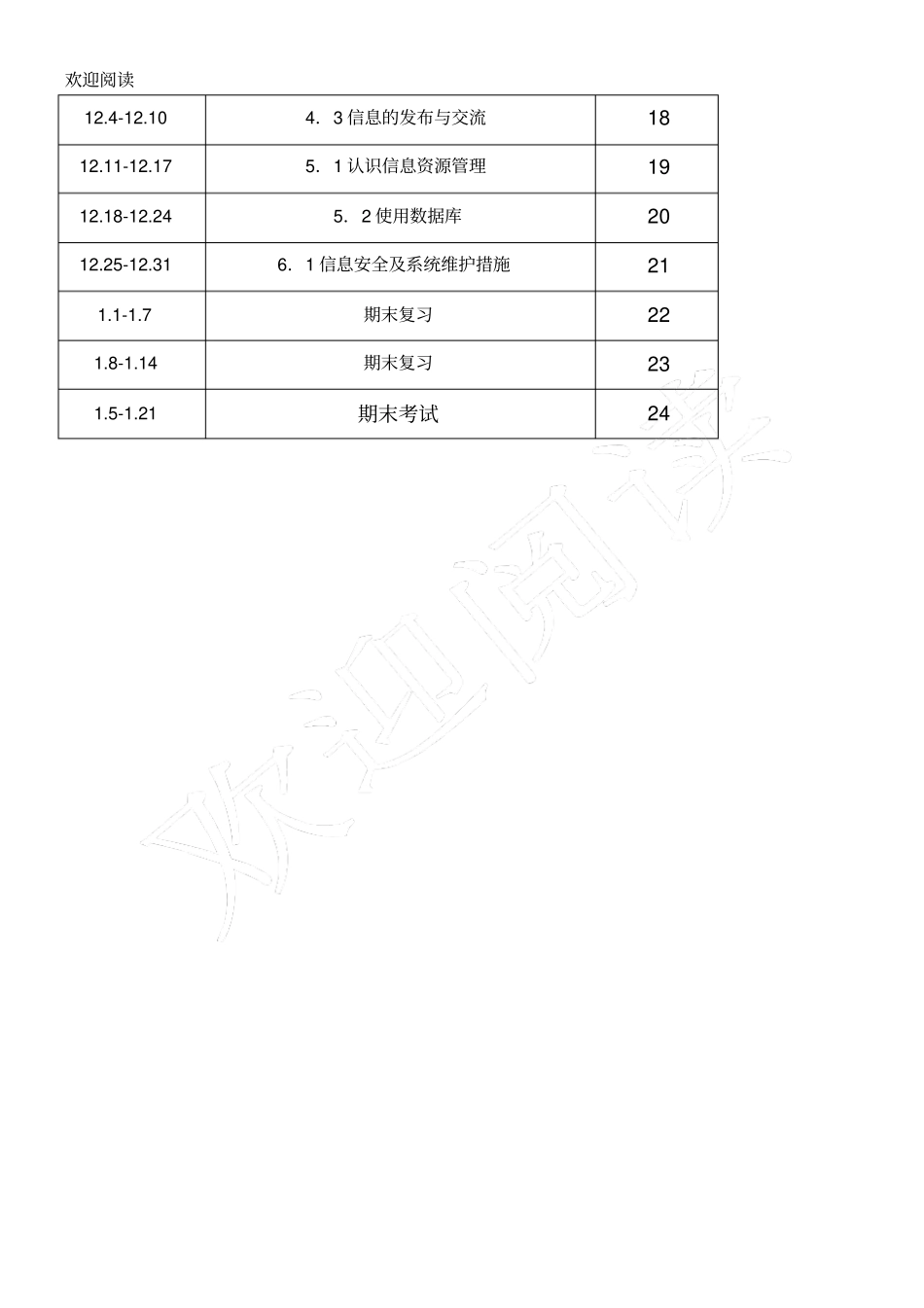 重点高一信息技术教学规划及进度表格模板_第3页