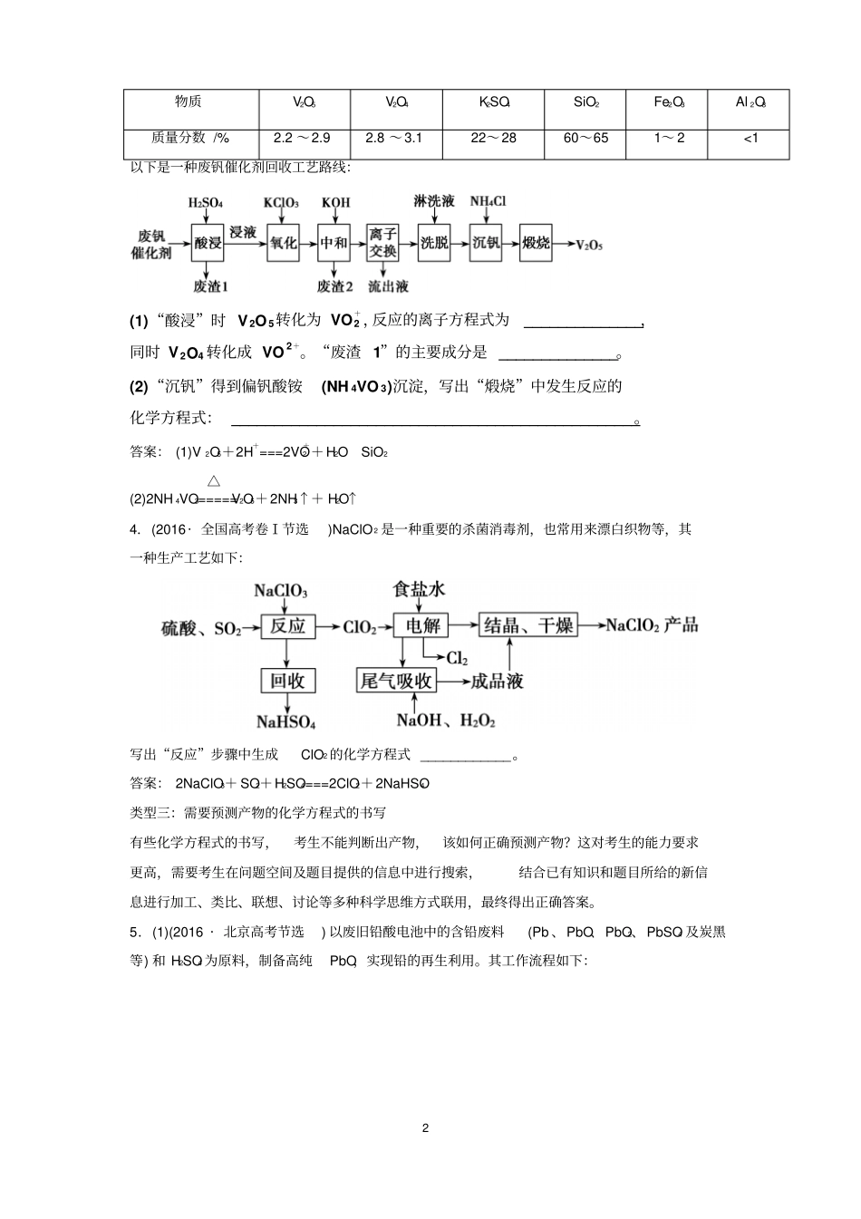 重要练习二：信息氧化还原方程式的书写_第2页