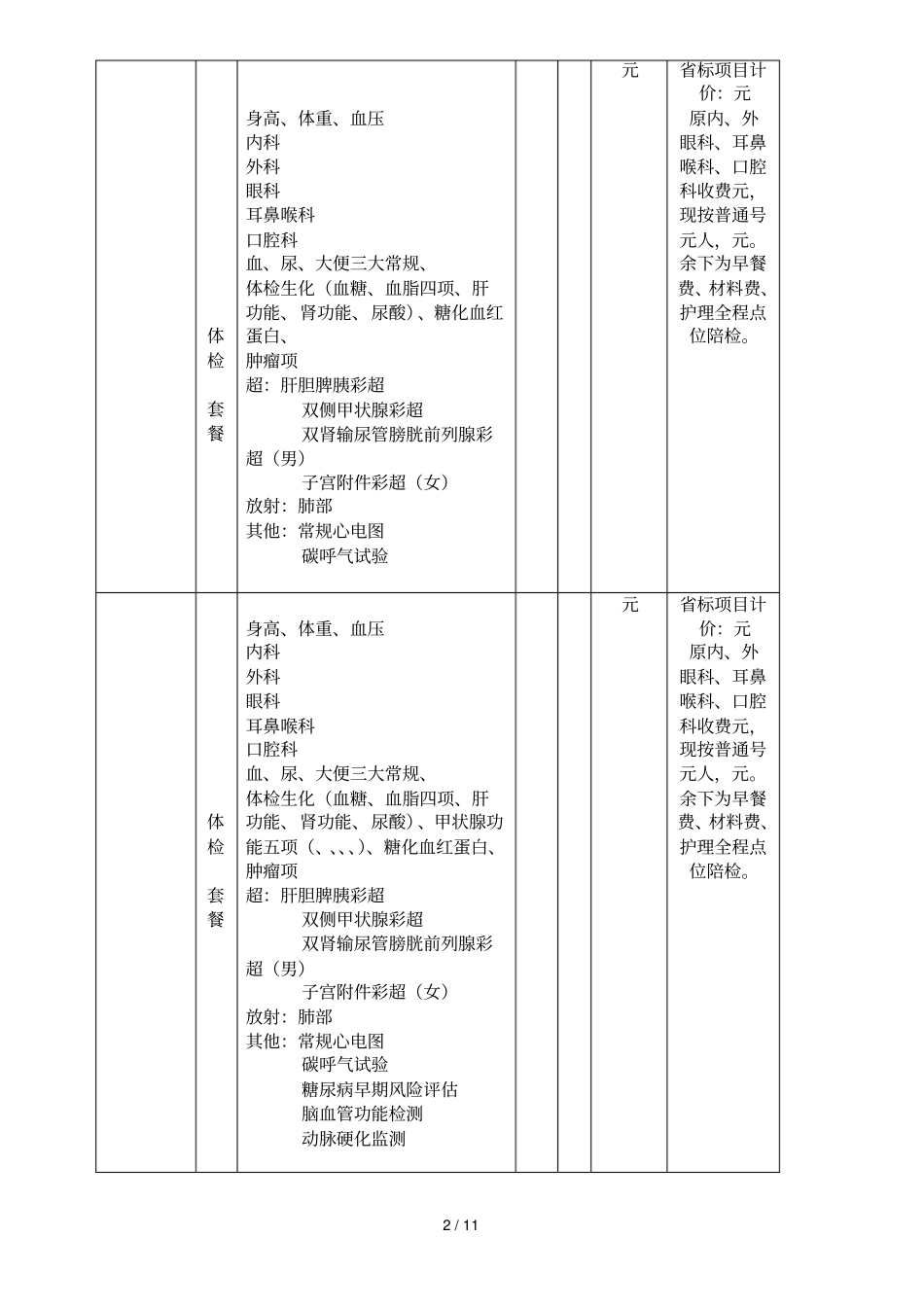 金华中心医院自主定价医疗服务项目价格申报表_第2页