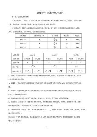 金属学与热处理复习资料