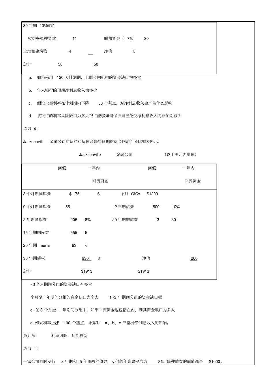 金融机构风险管理练习习题_第3页