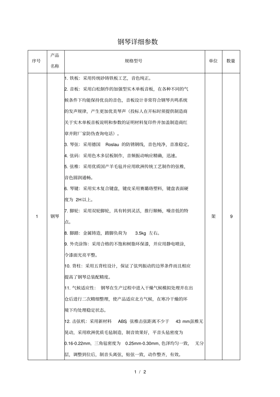 钢琴详细参数_第1页
