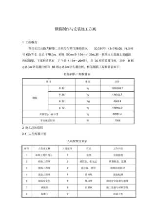 钢筋制作与安装施工方案