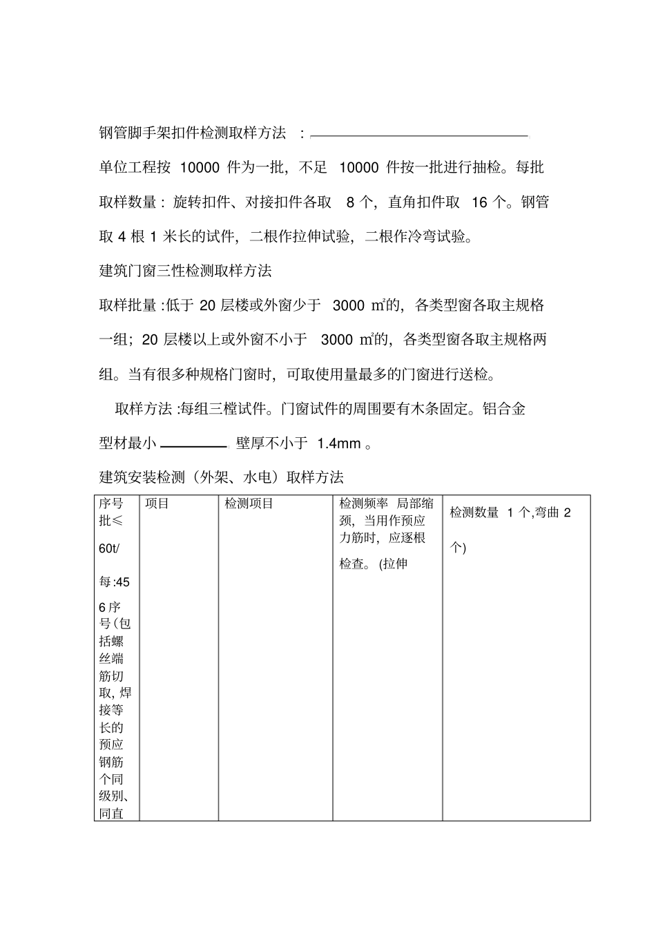 钢管脚手架扣件检测取样方法_第1页