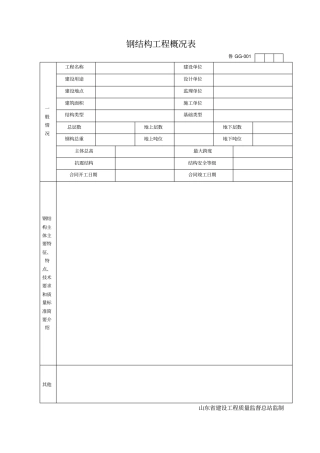 钢结构工程概况表