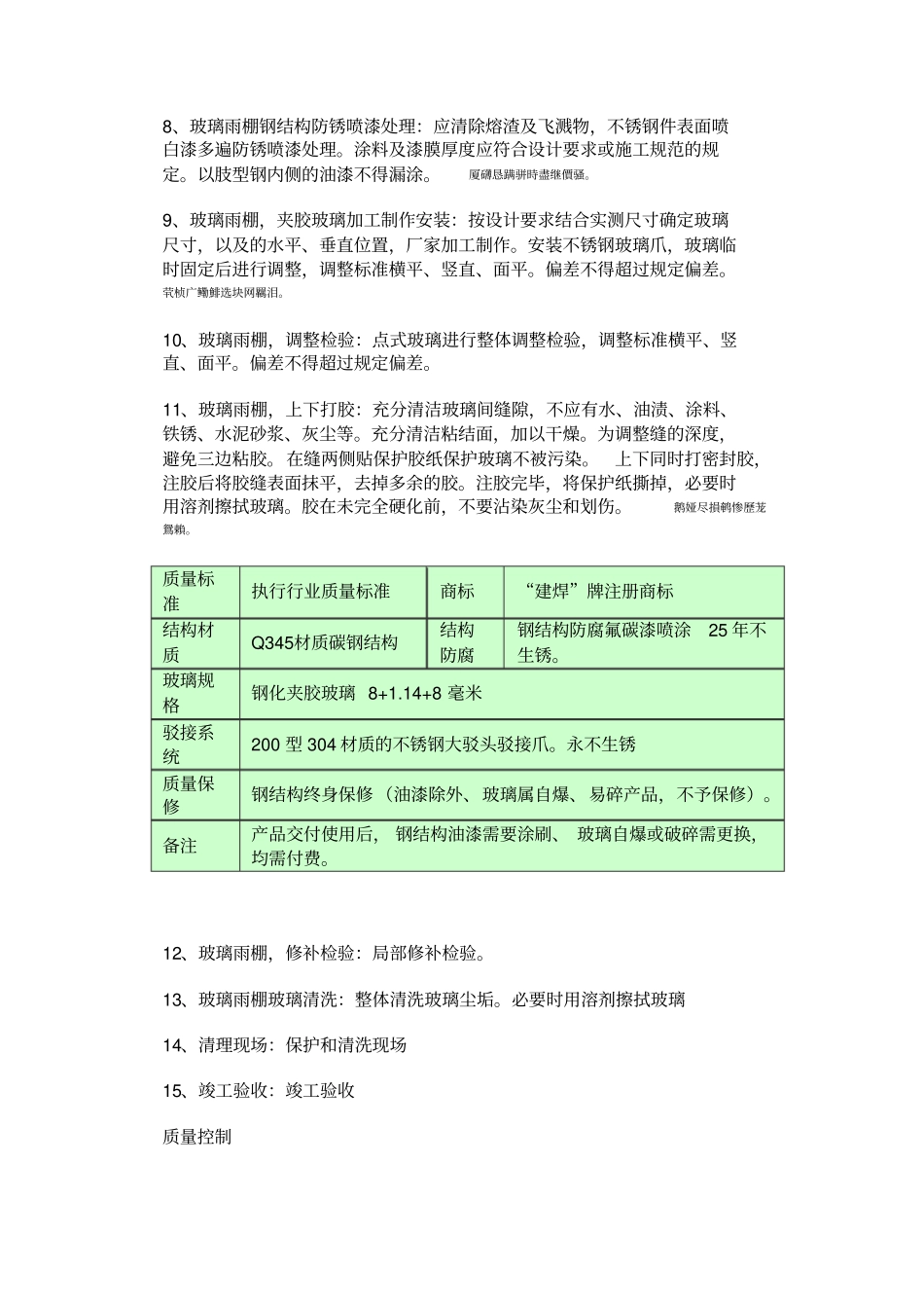 钢结构玻璃雨棚制作安装施工工艺及技术_第2页