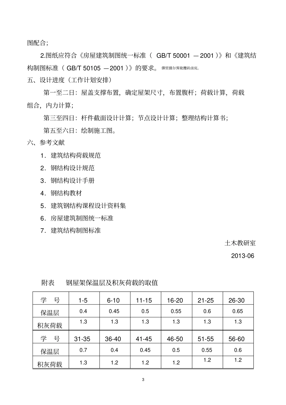 钢结构课程设计任务书-梯形钢屋架_第3页