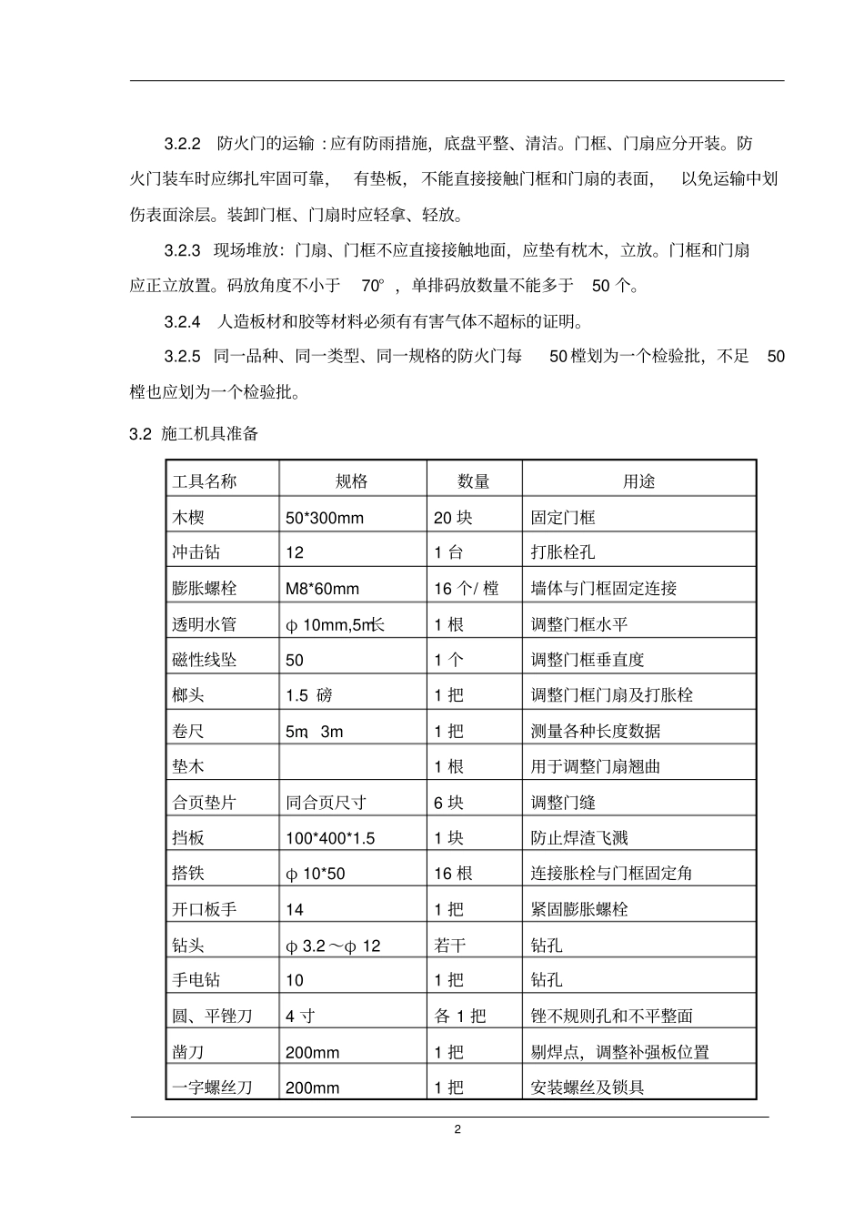 钢质防火门施工方案_第2页
