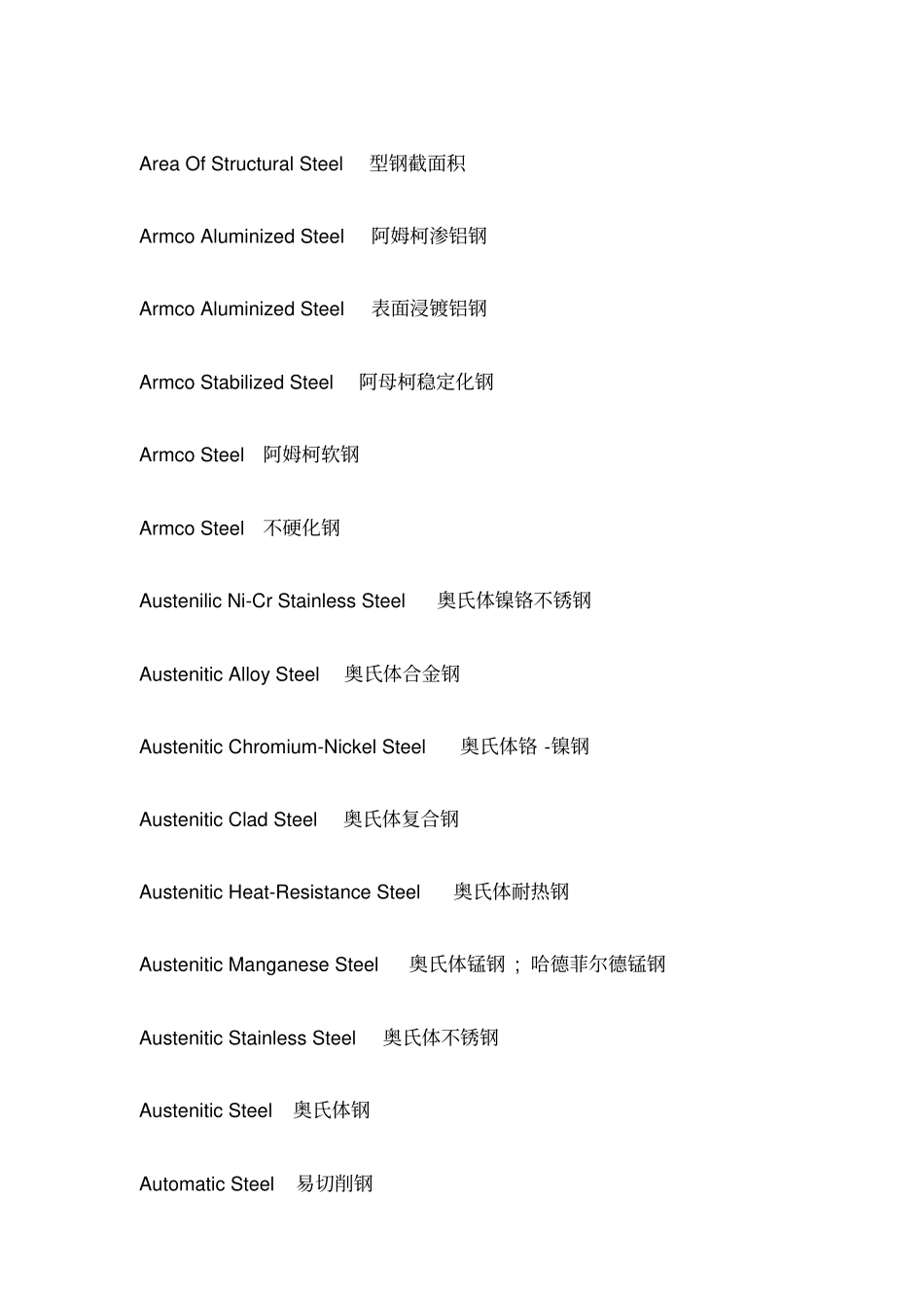 钢铁专业词汇_第2页