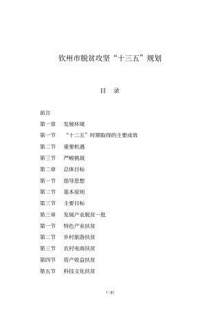 钦州脱贫攻坚十三五规划