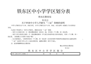 铁东区中小学学区划分表