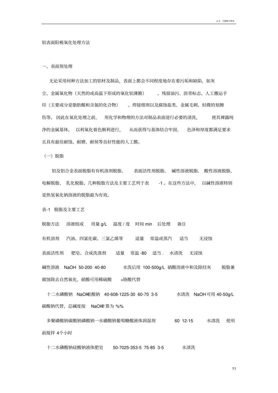 铝表面阳极氧化处理方法_第1页