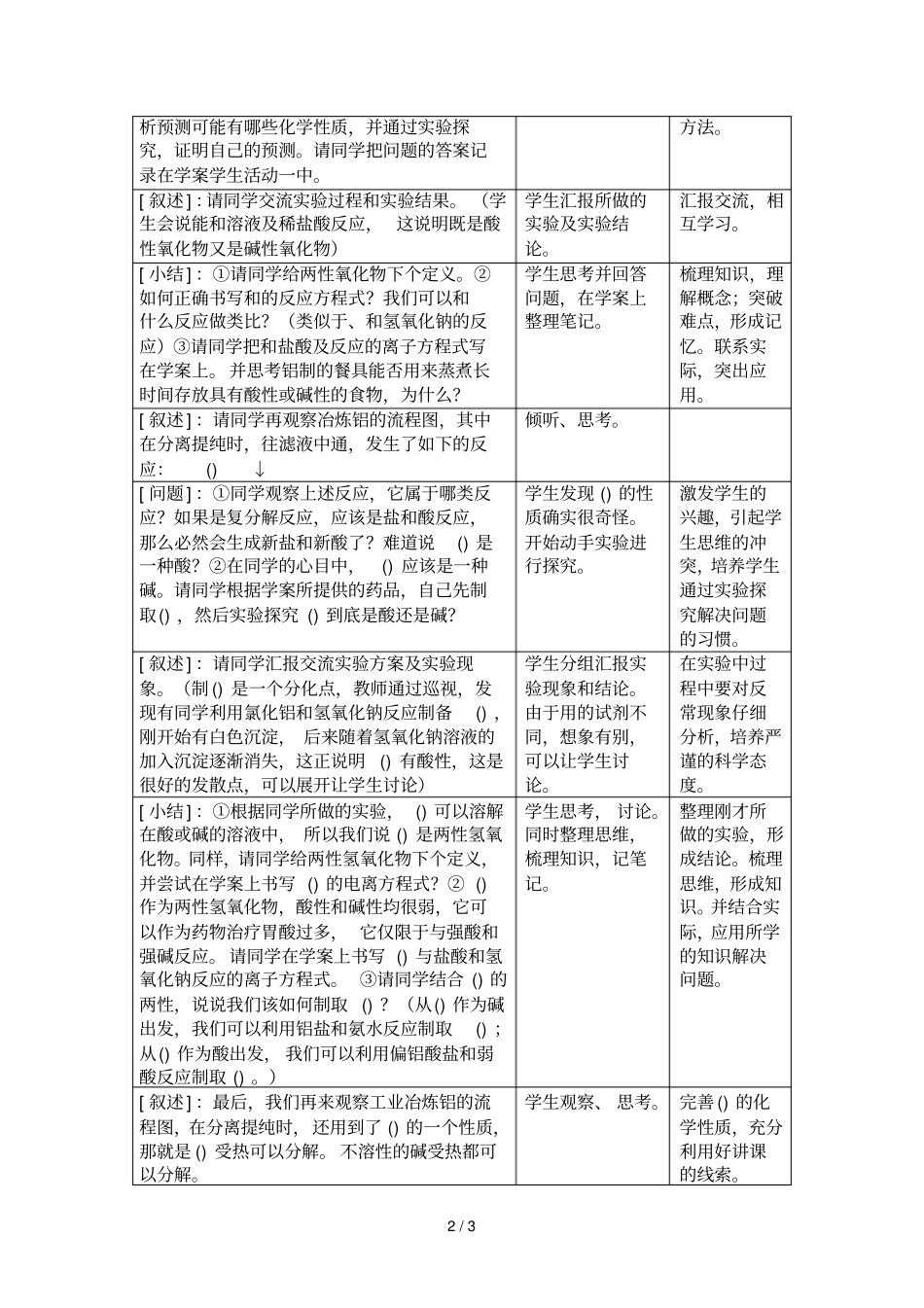 铝的重要化合物教学设计_第2页