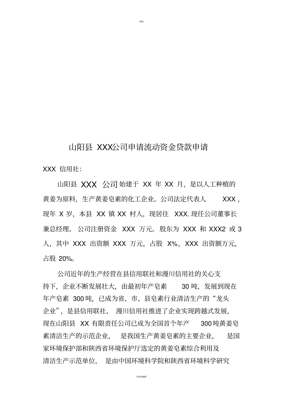 银行贷款申请书_第1页