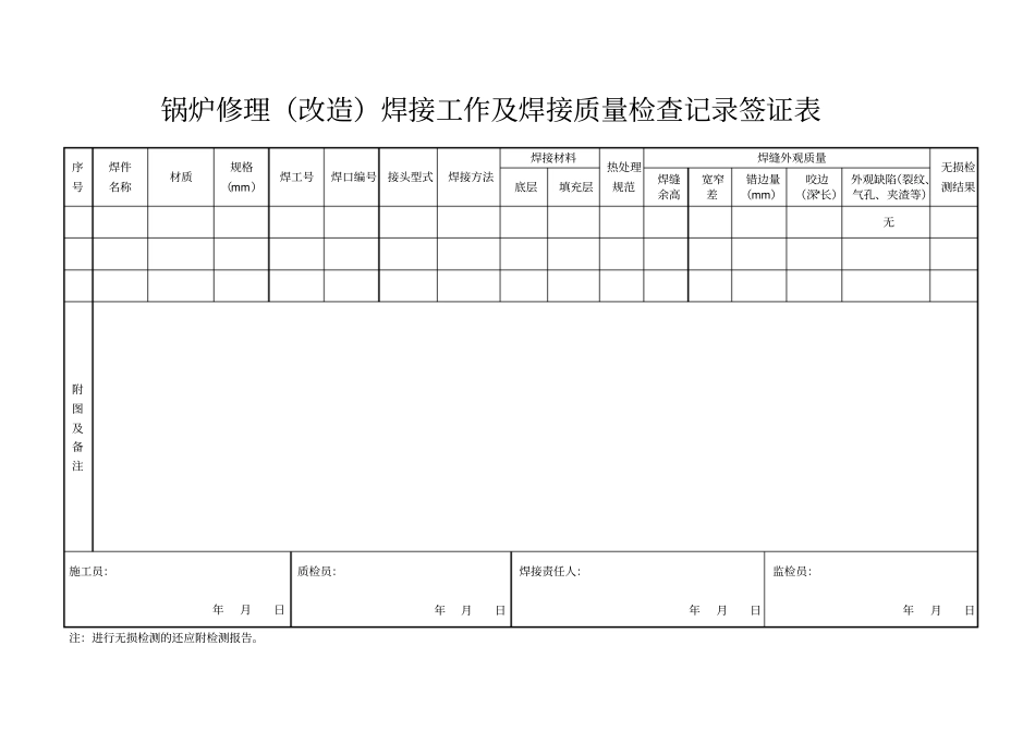 锅炉修理质量证明书_第3页