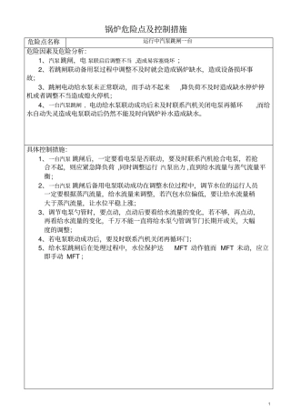 锅炉专业控制的危险点及控制措施36