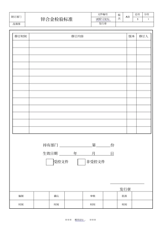 锌合金检验标准