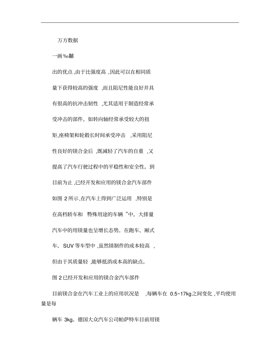 镁合金在汽车领域中的应用一镁合金在汽车领域的应用背景和发展现概要_第2页
