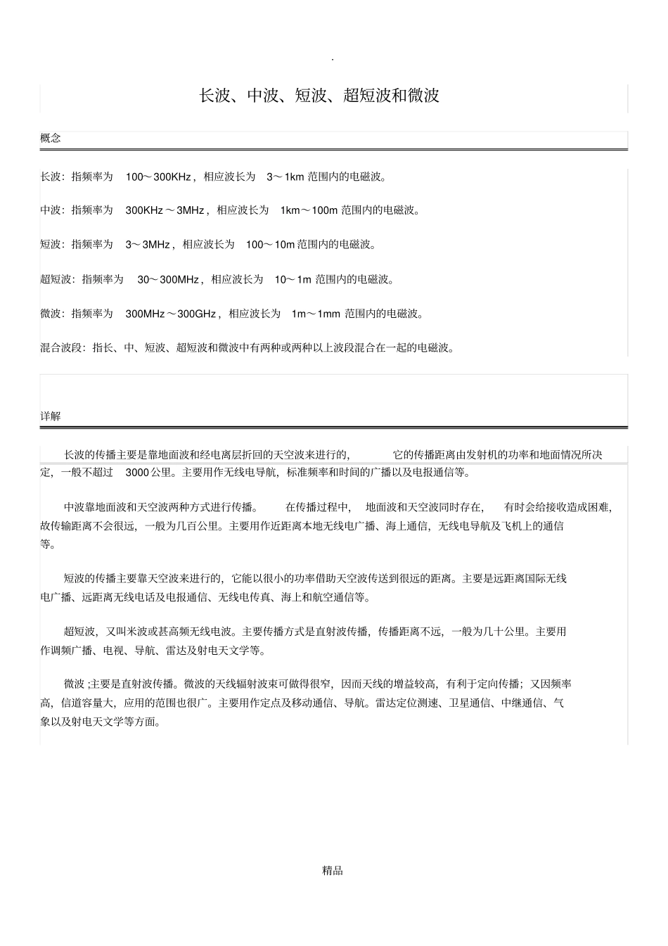 长波、中波、短波、超短波和微波_第1页