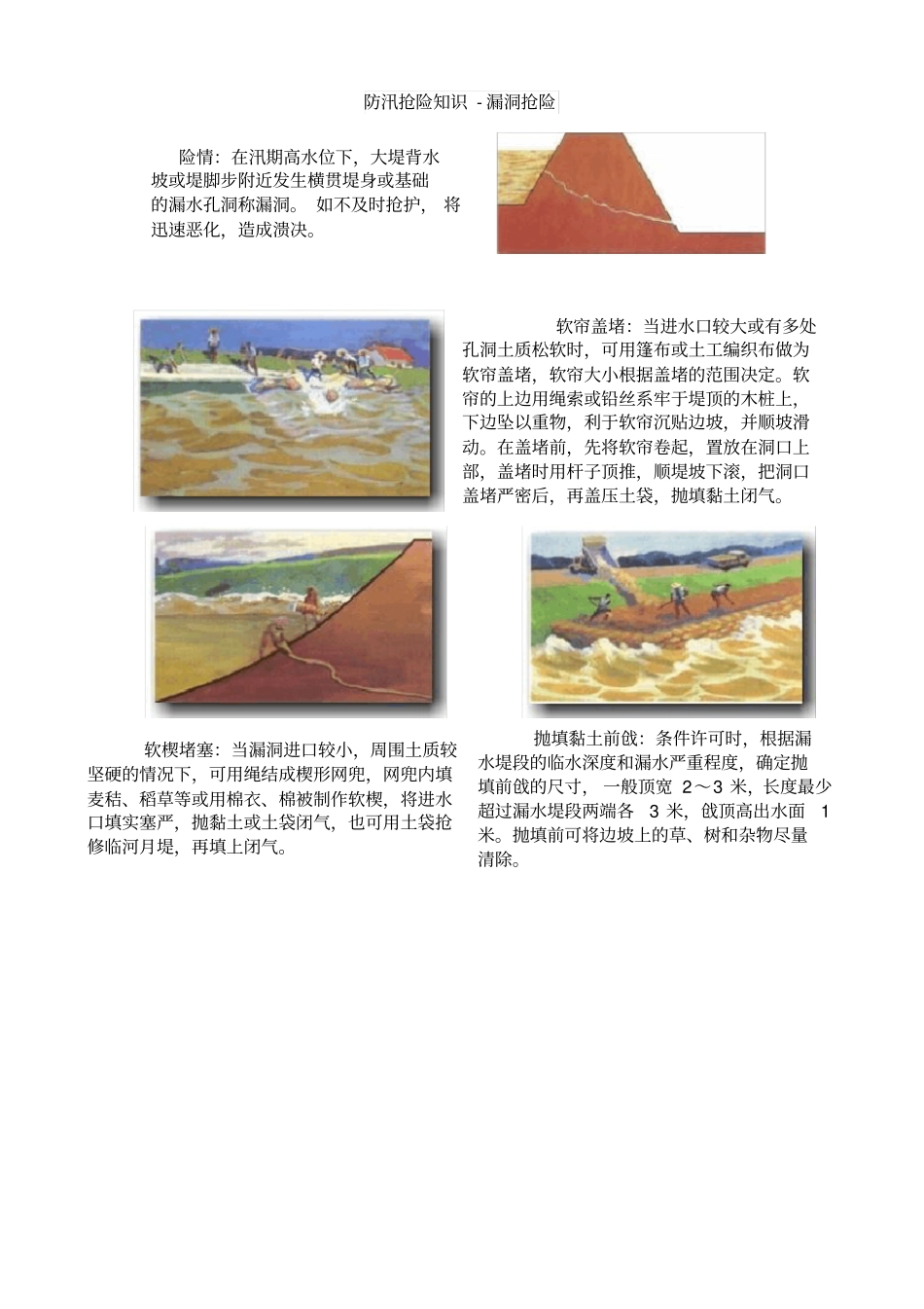 防汛抢险知识-漏洞抢险_第1页