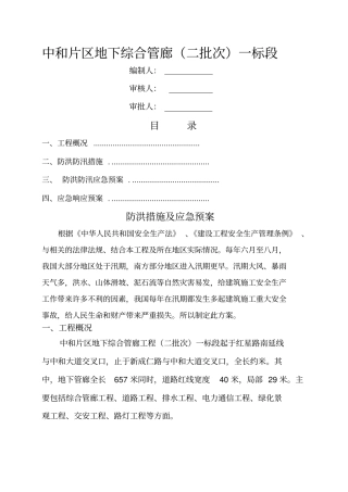 防洪措施及应急预案