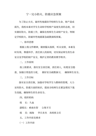 防火、防震应急预案