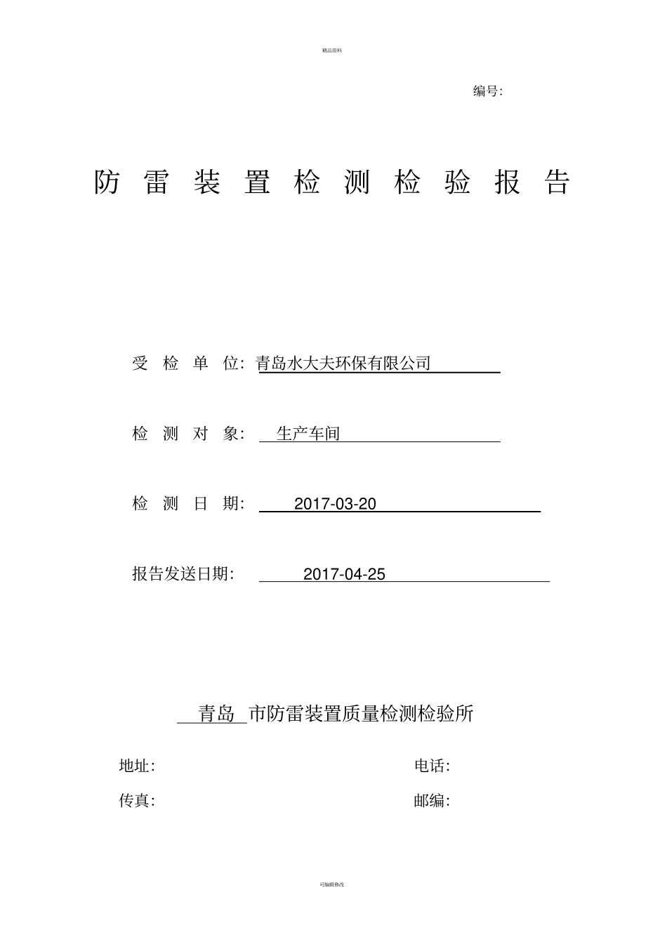 防雷检测报告表_第1页