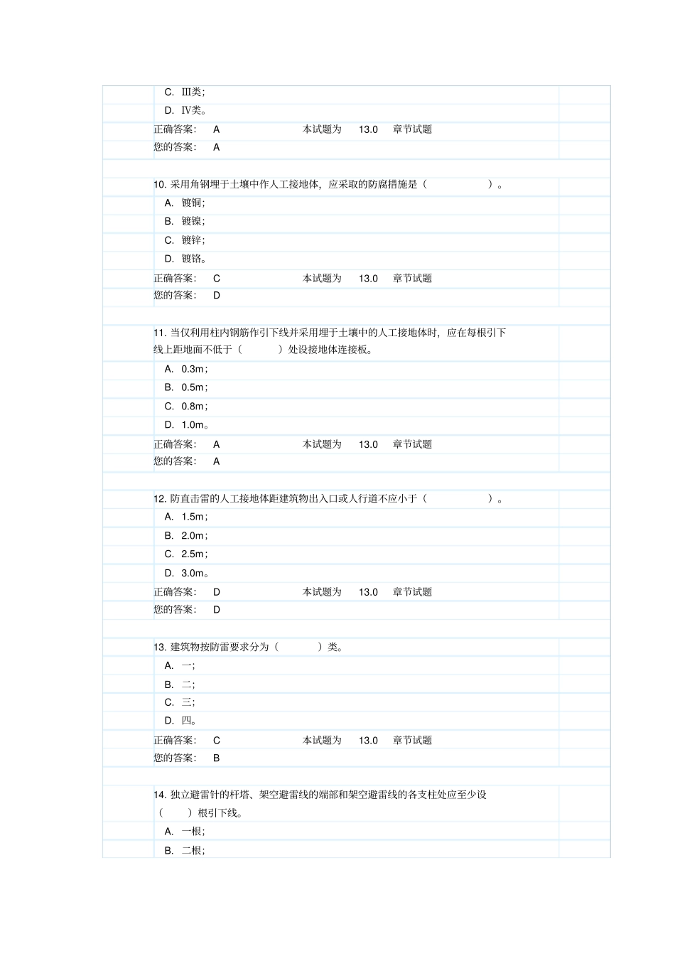 防雷过电压保护试题和附标准答案_第3页