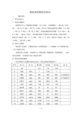阻垢剂采购应用技术协议国产