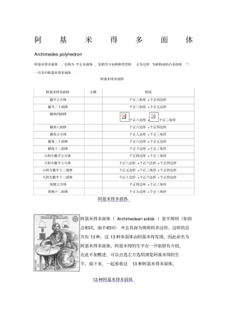 阿基米德多面体