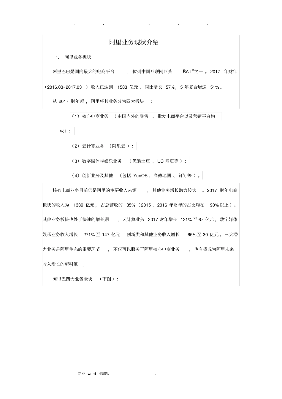 阿里巴巴现状分析报告_第1页