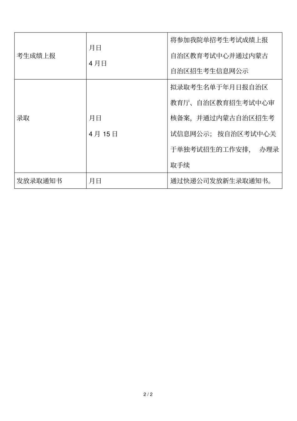 附内蒙古体育职业学院2018年单独招生考试计划及日程安排_第2页