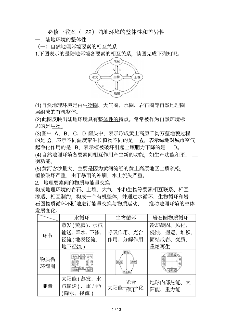 陆地环境整体性和差异性_第1页