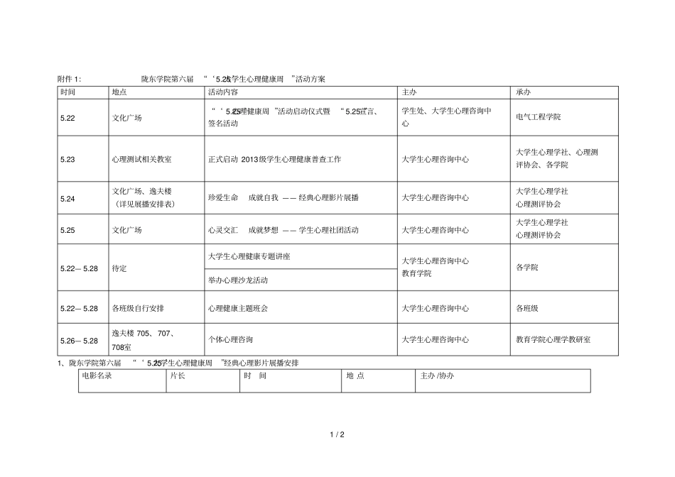 陇东学院第六届x2725x27大学生心理健康周活动_第1页