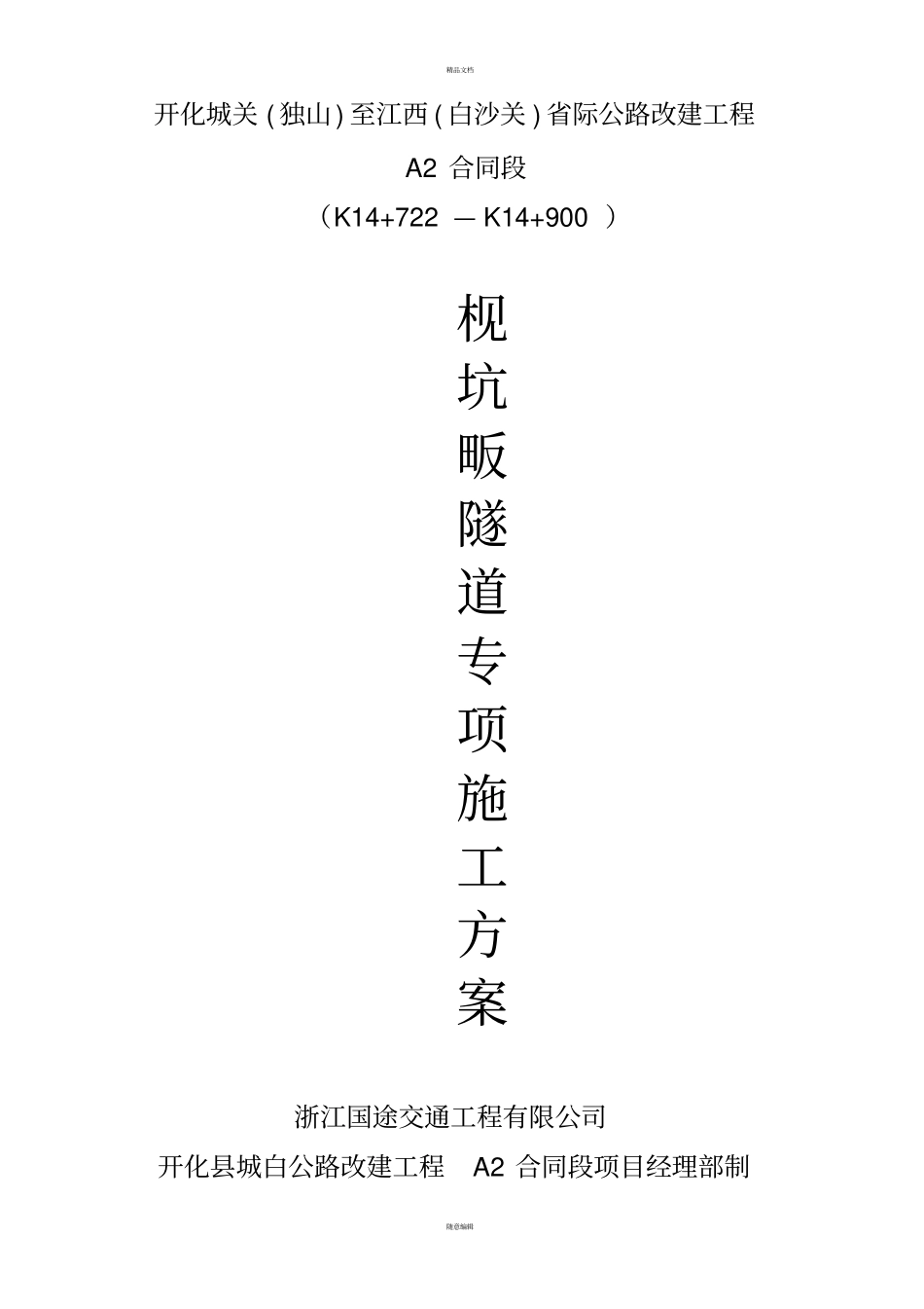 隧道专项施工方案_第1页