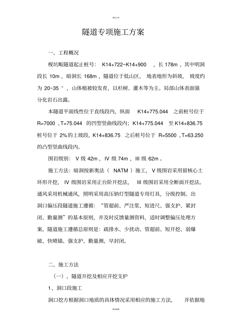 隧道专项施工方案_第2页