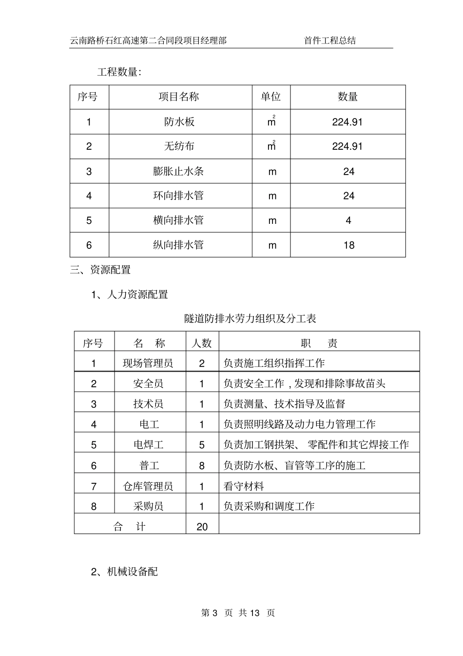 隧道防排水首件施工总结讲解_第3页
