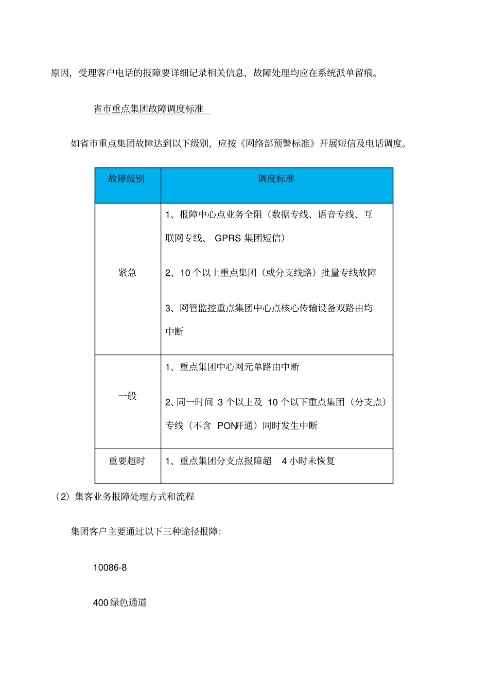 集团客户专线故障监控、处理及保障方案_第2页
