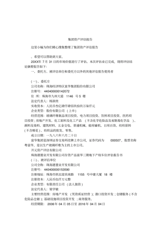 集团资产评价报告