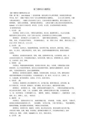 霍兰德职业兴趣测试
