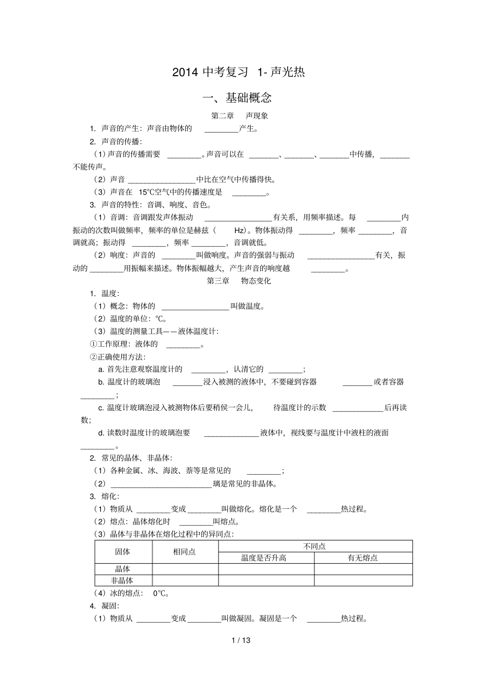 青岛中考物理基础知识点汇总_第1页