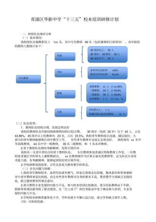 青浦区华新中学十三五校本培训研修计划