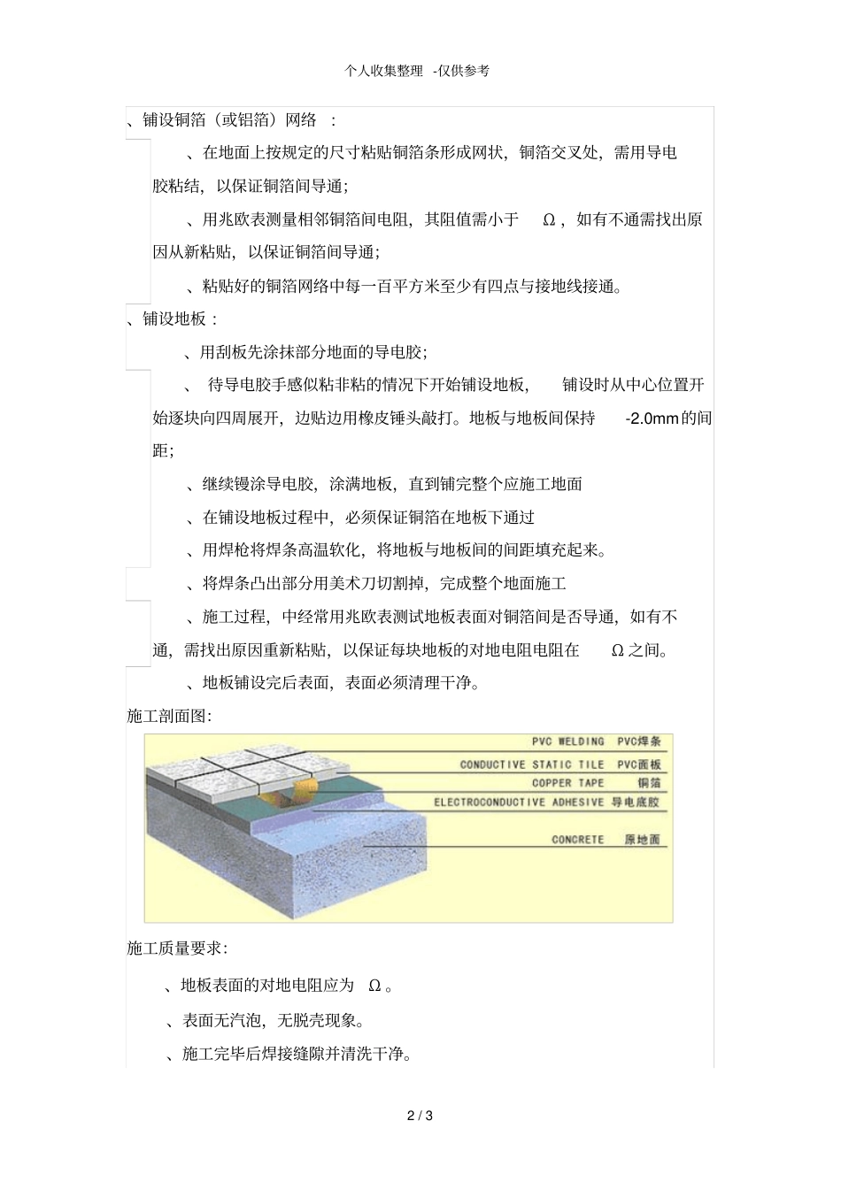 静电地板施工组织设计方案_第2页