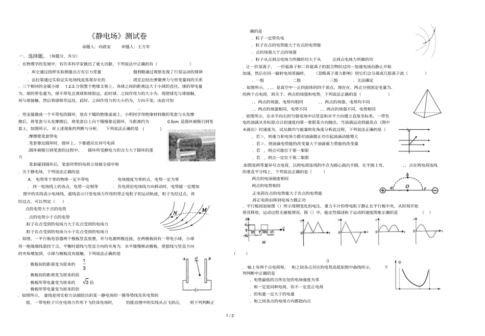 静电场测试题_第1页